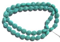 50 9mm Opaque Turquoise Ladybug Glass Beads